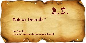 Maksa Dezső névjegykártya